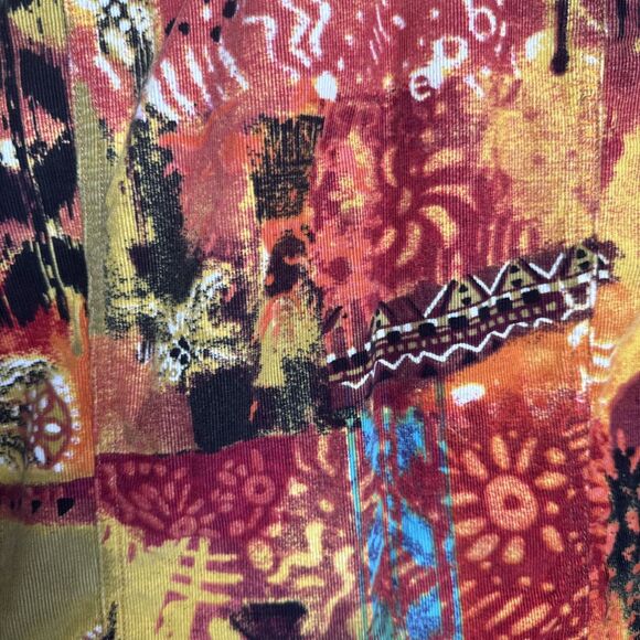 Chico's Southwest Aztec Long Sleeve Cotton Corduroy Shirt Women's Size Small - Picture 7 of 11